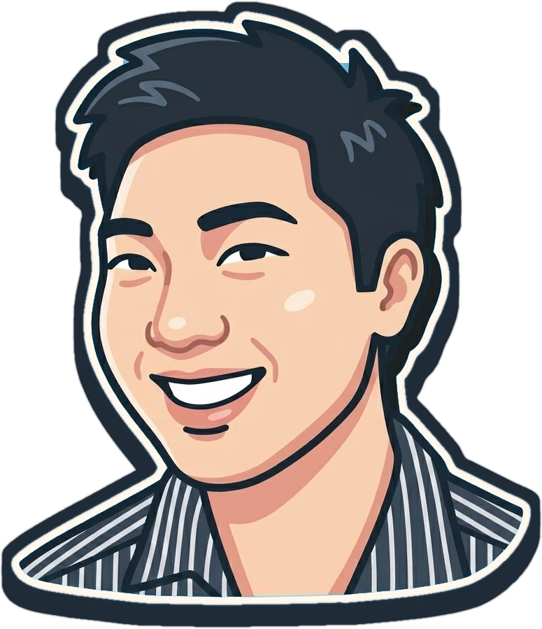 Illustrated portrait of Migz smiling